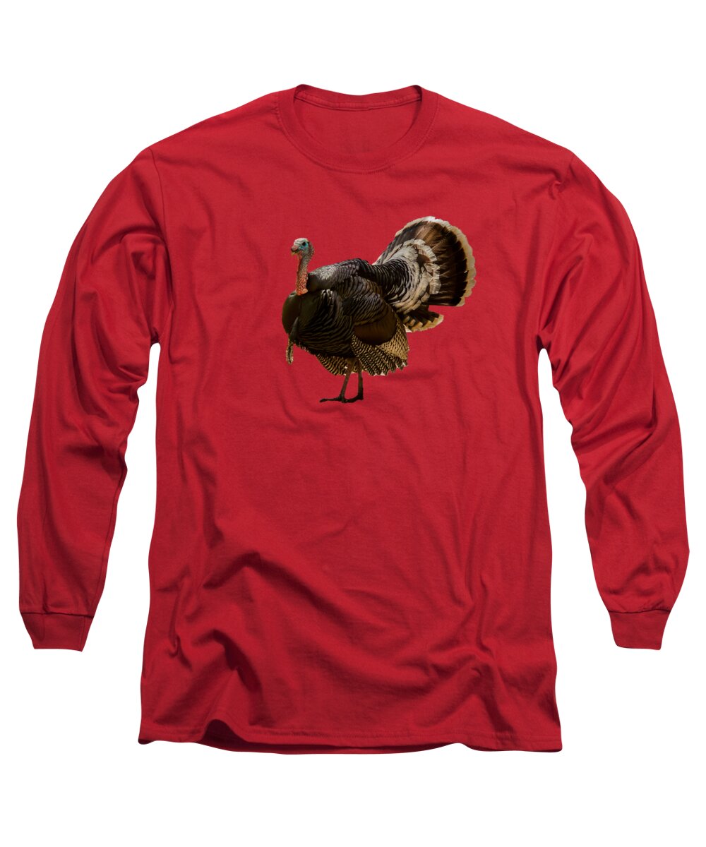 Jean Noren Long Sleeve T-Shirt featuring the photograph Wild Turkey Confrontation by Jean Noren