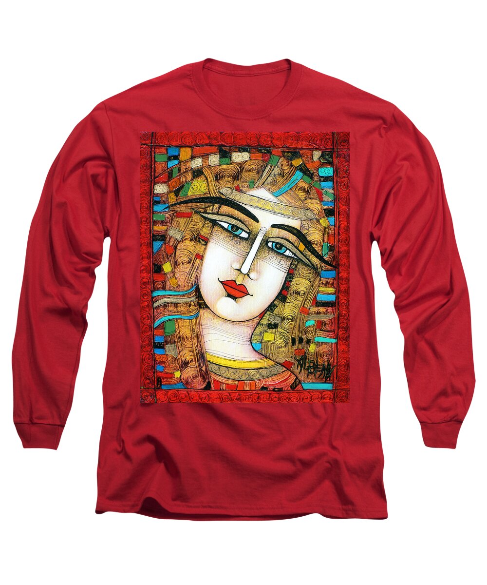 Girl Long Sleeve T-Shirt featuring the painting Young Girl by Albena Vatcheva