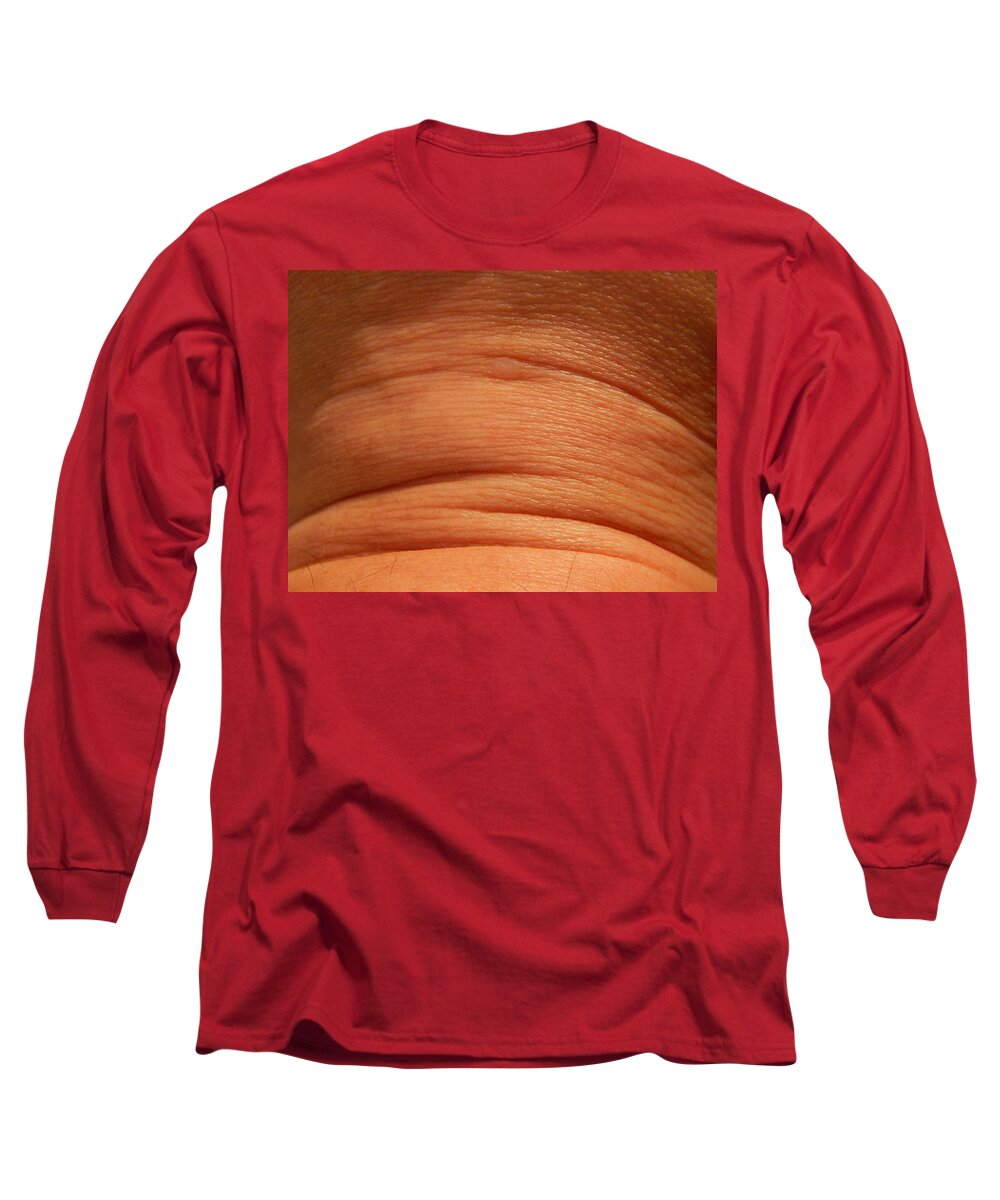 Skin Long Sleeve T-Shirt featuring the photograph Human skin texture in various parts of the body #2 by Oleg Prokopenko