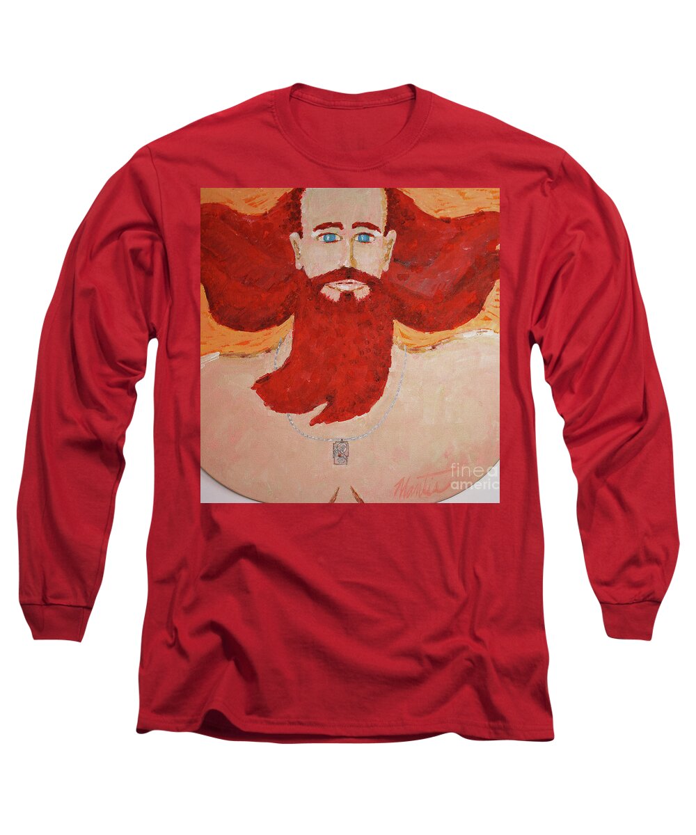 Vintage Painting Long Sleeve T-Shirt featuring the painting 45yr Old Shaped Painting  by Art Mantia