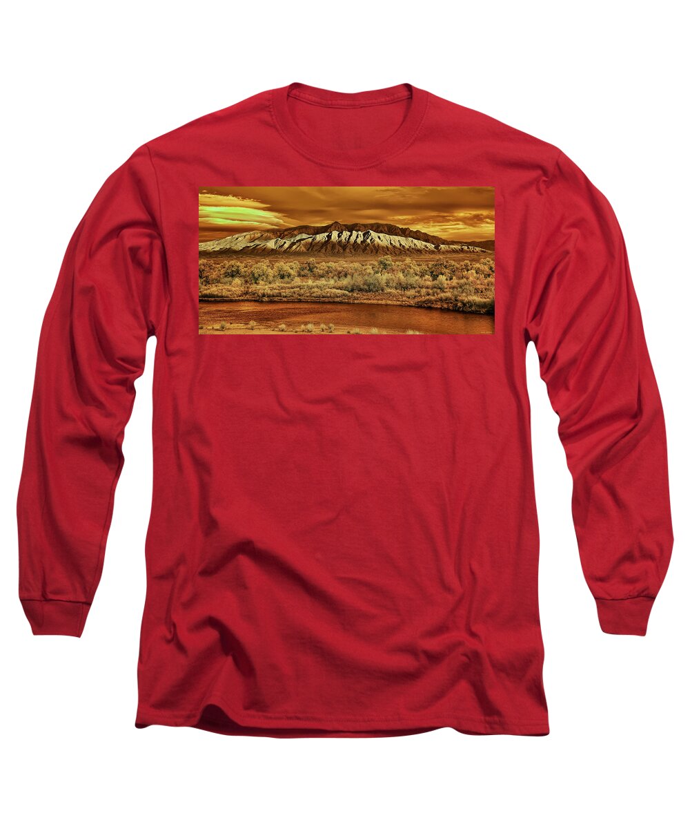 Infrared Long Sleeve T-Shirt featuring the photograph A Sandia Sunset by Michael McKenney