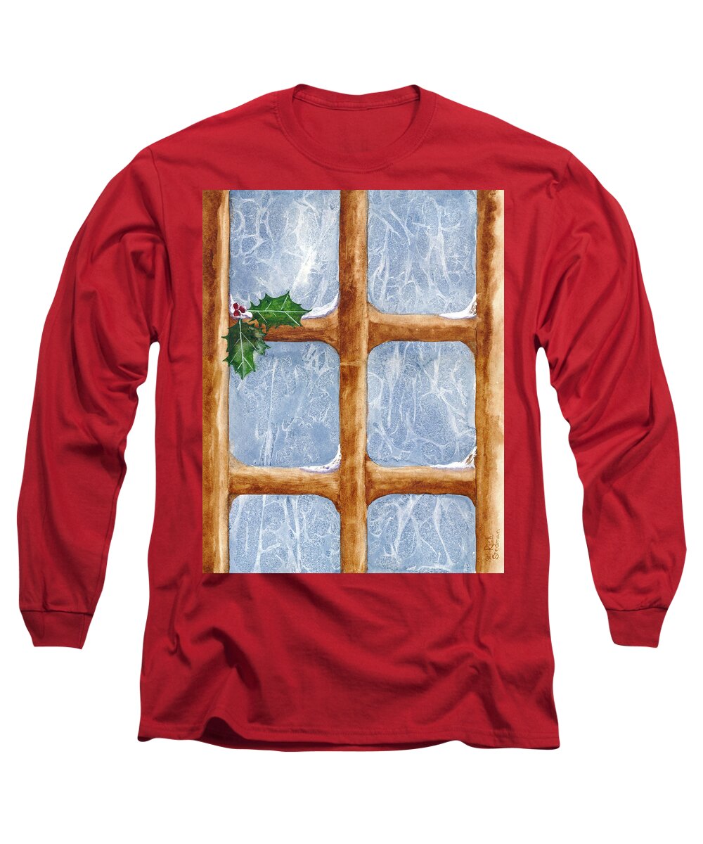 Holly Long Sleeve T-Shirt featuring the painting A Visit From Jack Frost by Richard Stedman