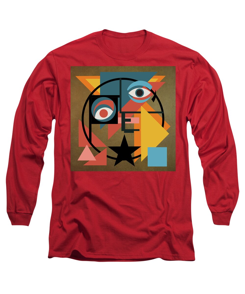 Bowie Long Sleeve T-Shirt featuring the mixed media Bauhaus Pop by BFA Prints