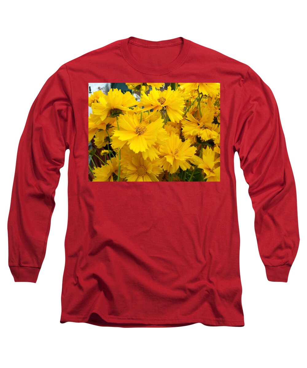 Yellow Long Sleeve T-Shirt featuring the photograph Bees envy me by Valerie Shinn
