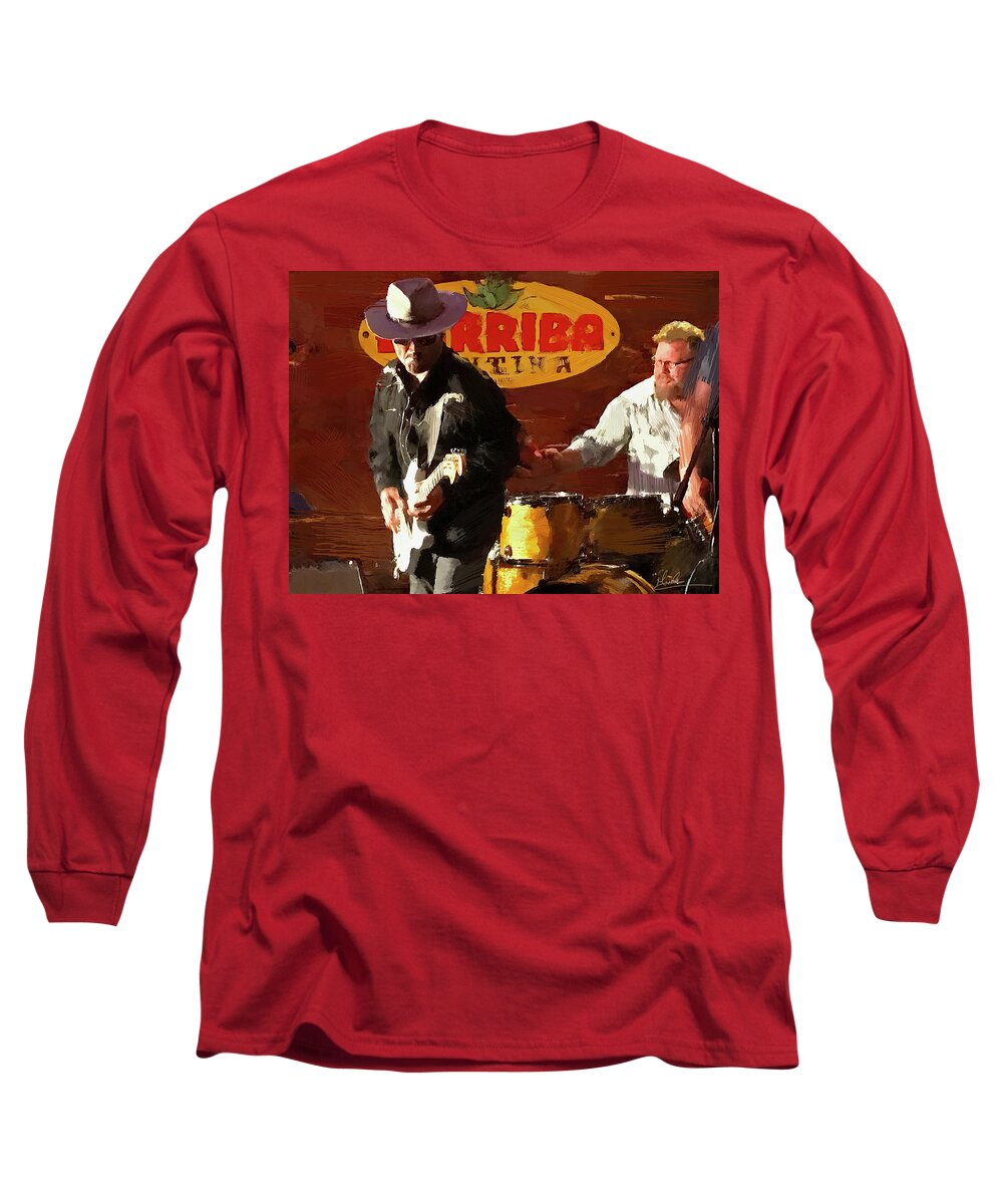 Musicians Long Sleeve T-Shirt featuring the photograph Cantina Jammin' by GW Mireles