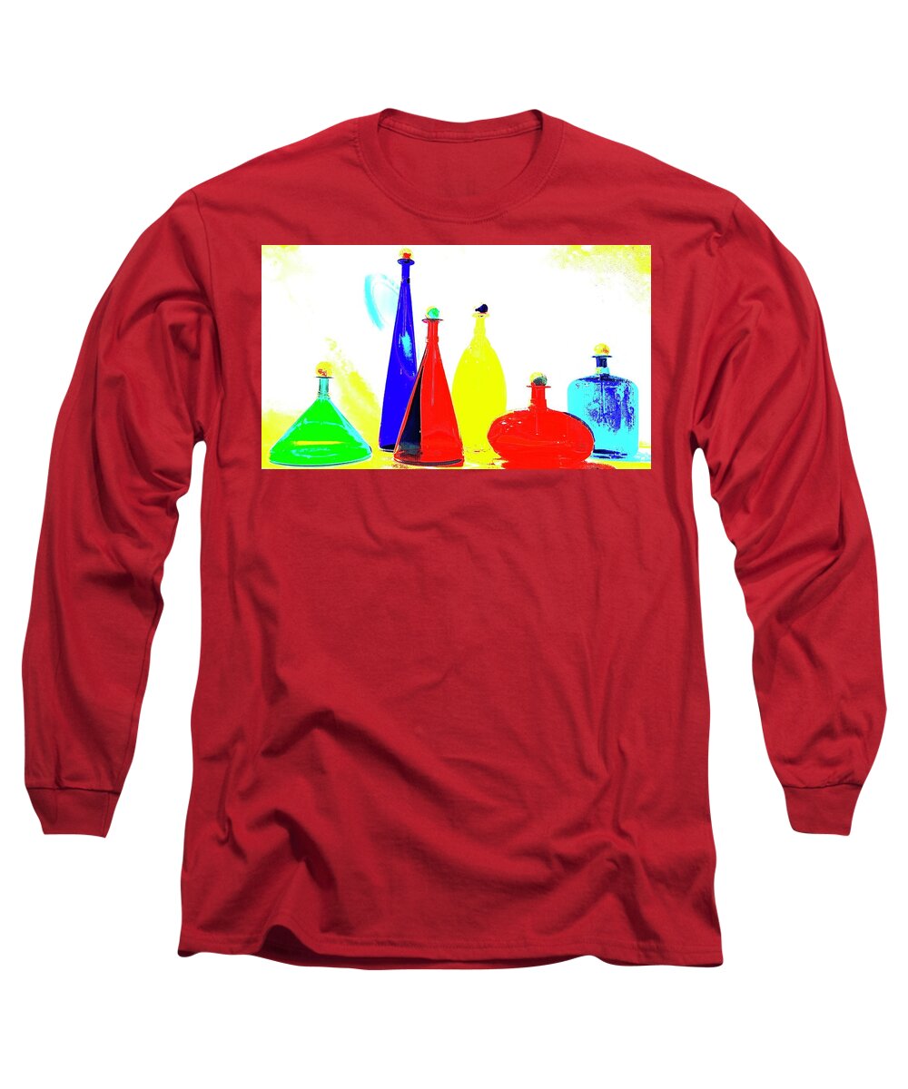 Glass Long Sleeve T-Shirt featuring the mixed media Color Of Scent by Alida M Haslett