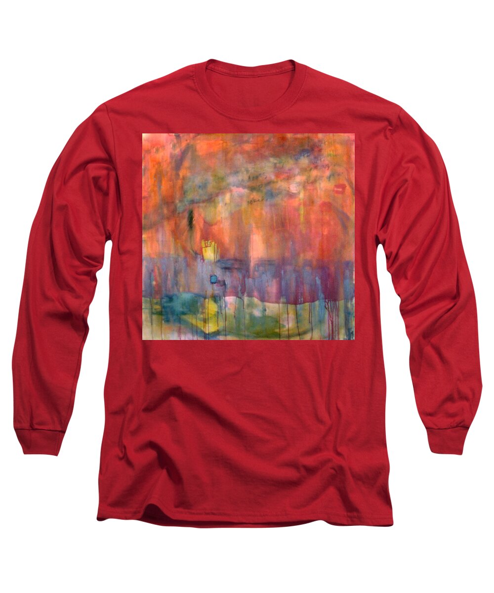 Red Long Sleeve T-Shirt featuring the painting Fabled Life by Janet Zoya