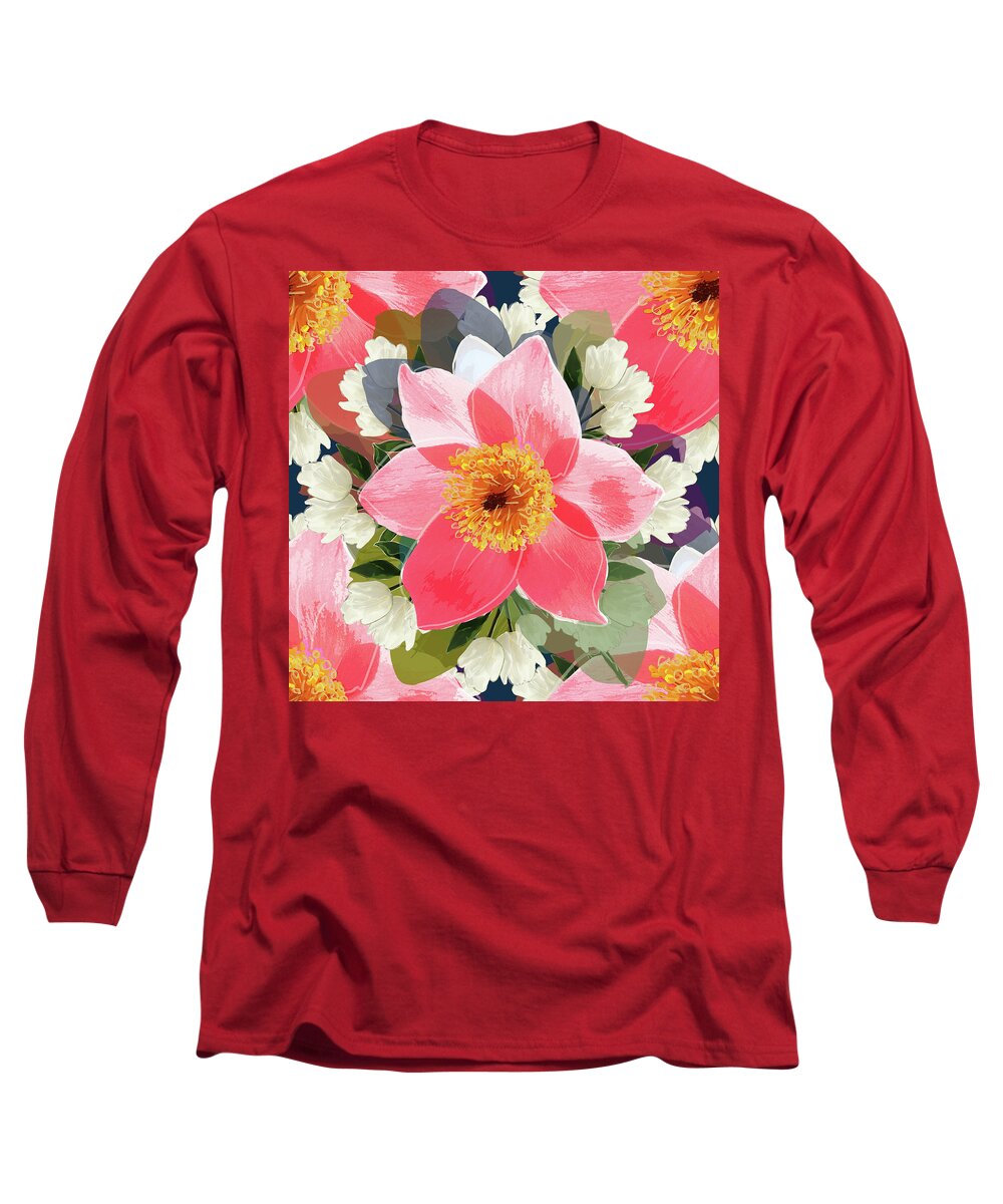 Glory Long Sleeve T-Shirt featuring the mixed media Flower Mad by BFA Prints