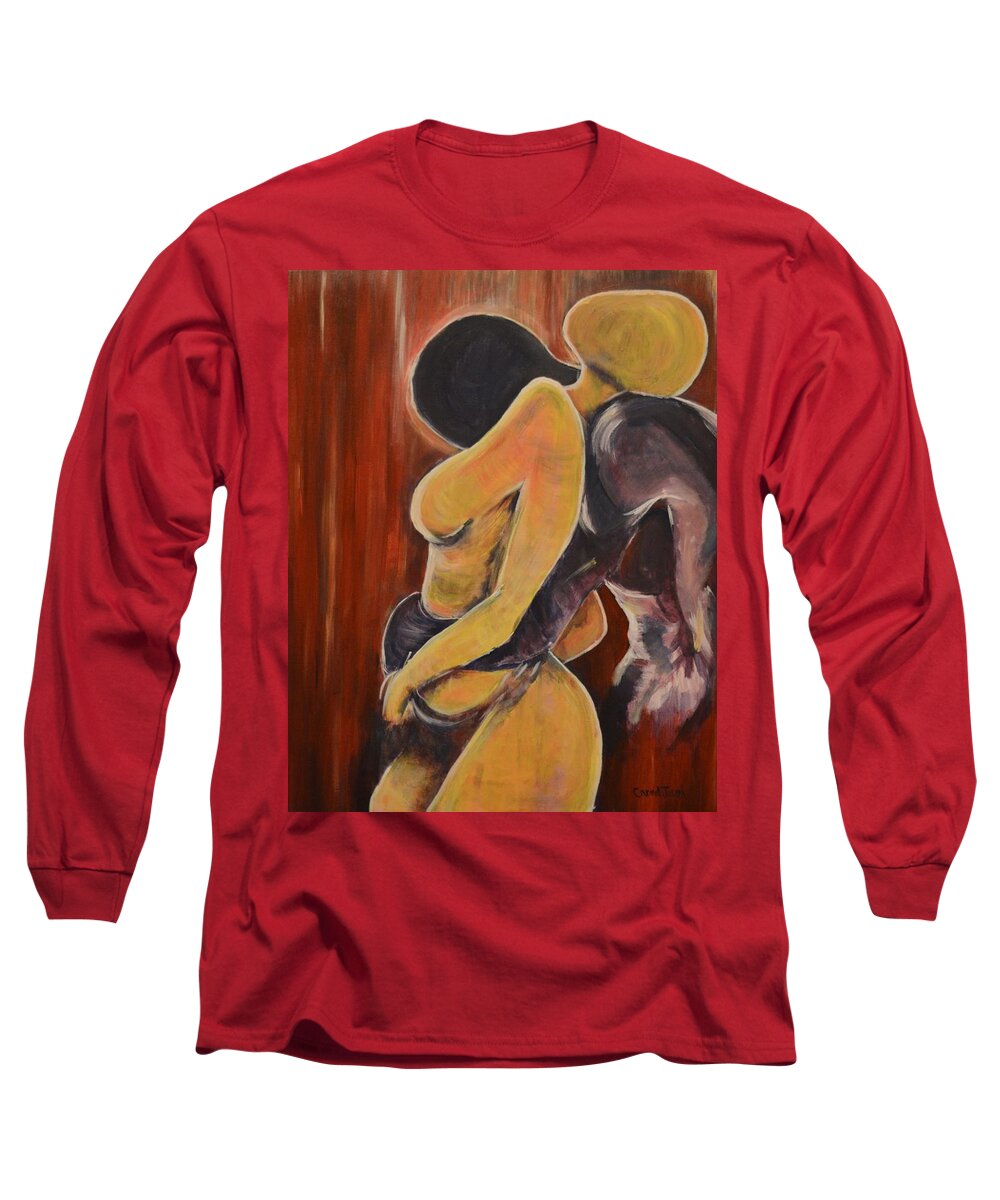 Abstract Long Sleeve T-Shirt featuring the painting I got you by Carmel Joseph