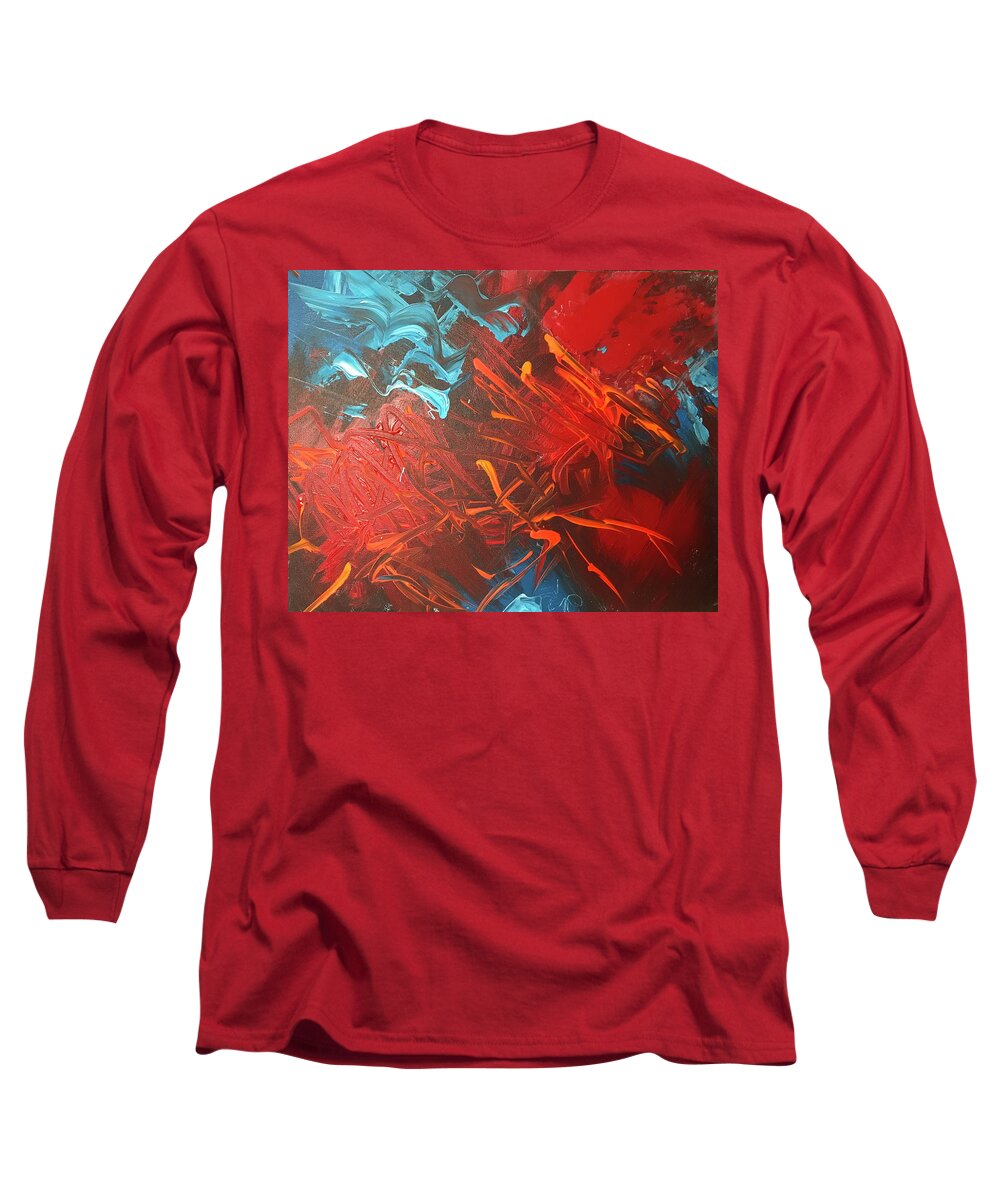 Horse Long Sleeve T-Shirt featuring the painting Img_3419 by Elizabeth Parashis