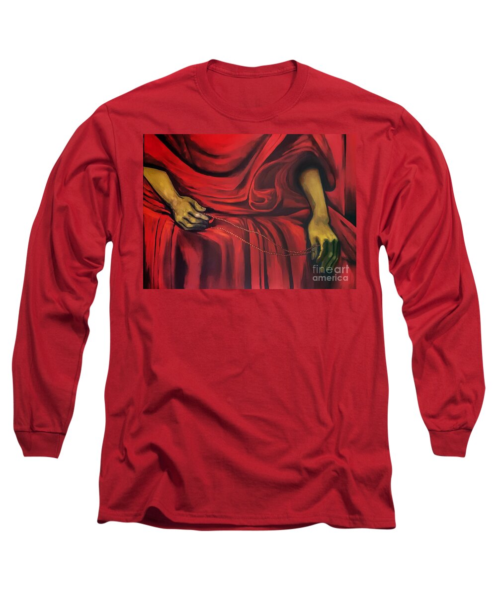 Goolge Images Long Sleeve T-Shirt featuring the painting Journey Beads by Fei A