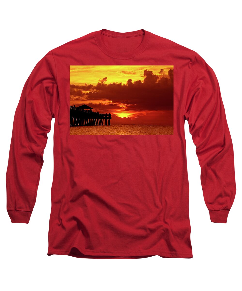 Juno Pier Long Sleeve T-Shirt featuring the photograph Juno Pier 1 by Steve DaPonte