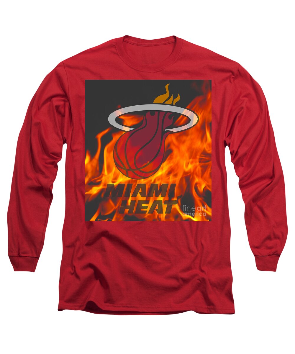 Miami Heat Long Sleeve T-Shirt by Steven Parker - Pixels