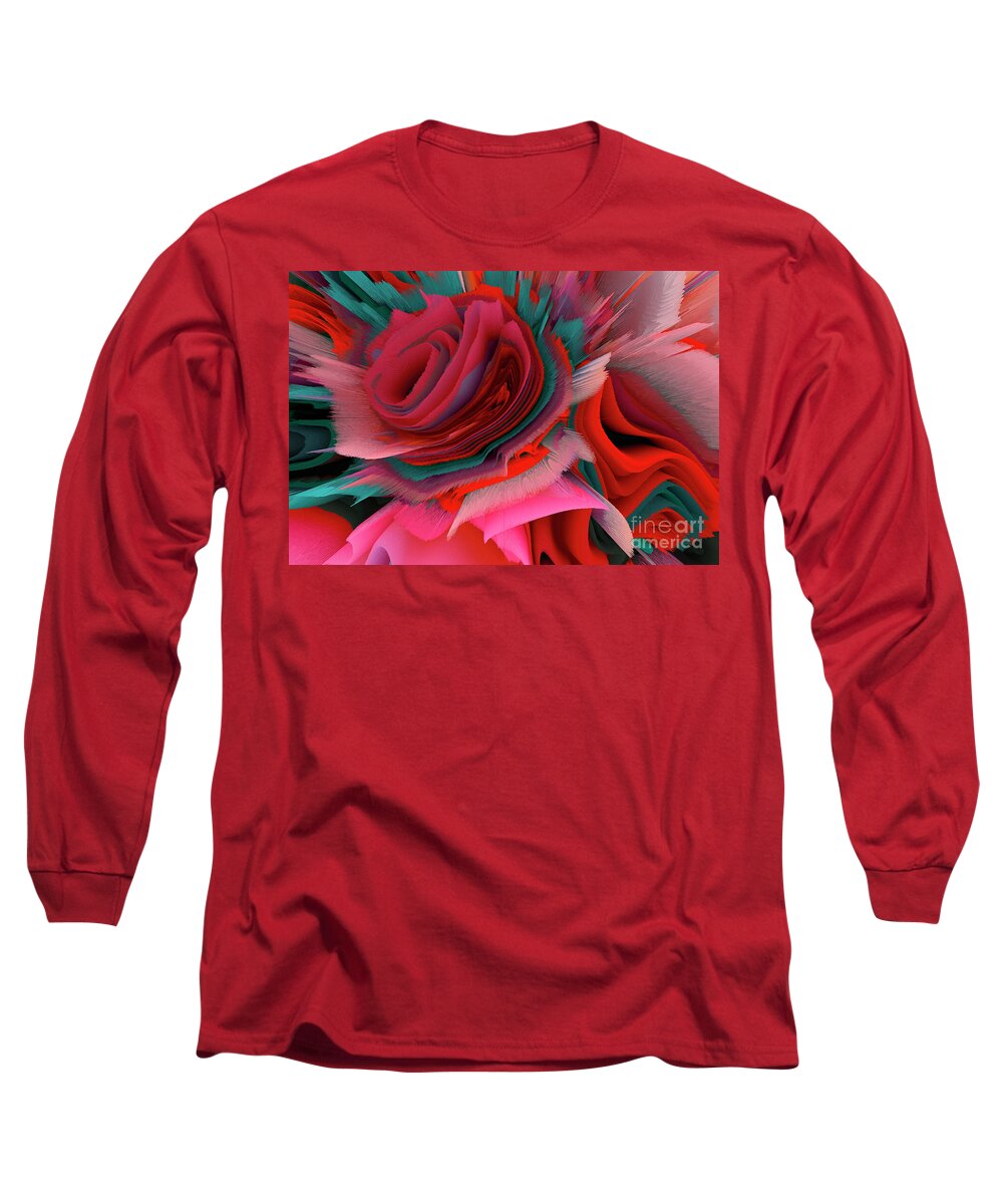 Gift Marriage Long Sleeve T-Shirt featuring the mixed media Paradise Rose. Beautiful rose of our dreams 6 by Elena Gantchikova
