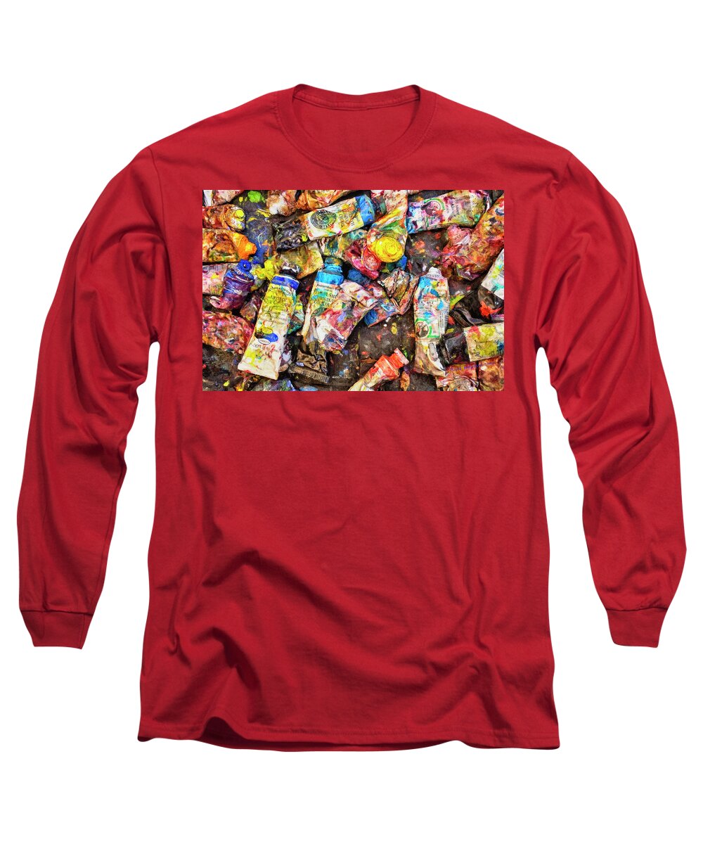  Long Sleeve T-Shirt featuring the photograph Patrick Moran's Paint Tubes by Bruce McFarland