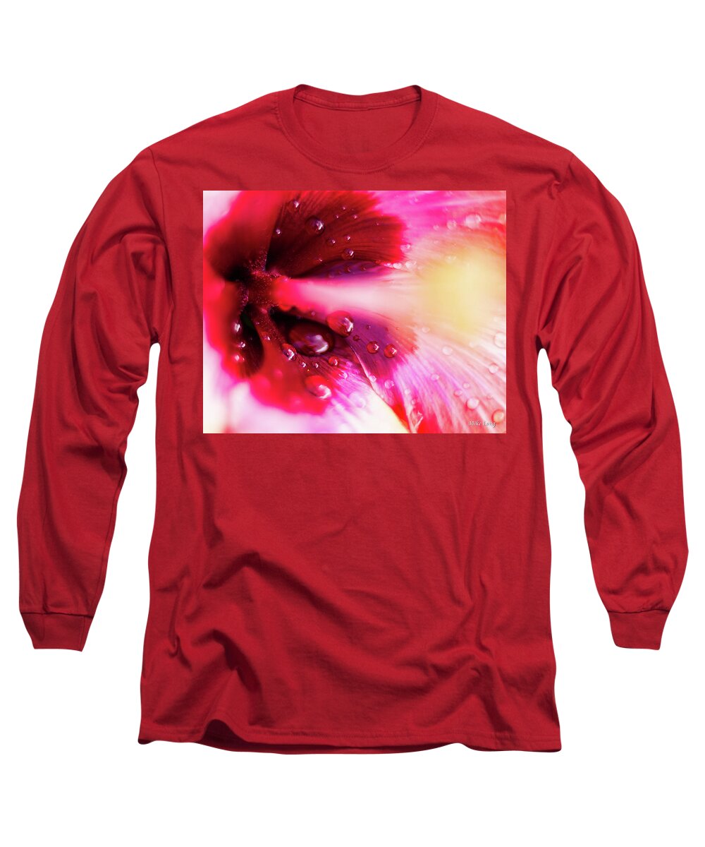 Hibiscus Long Sleeve T-Shirt featuring the photograph Rain Flower by Mike Long