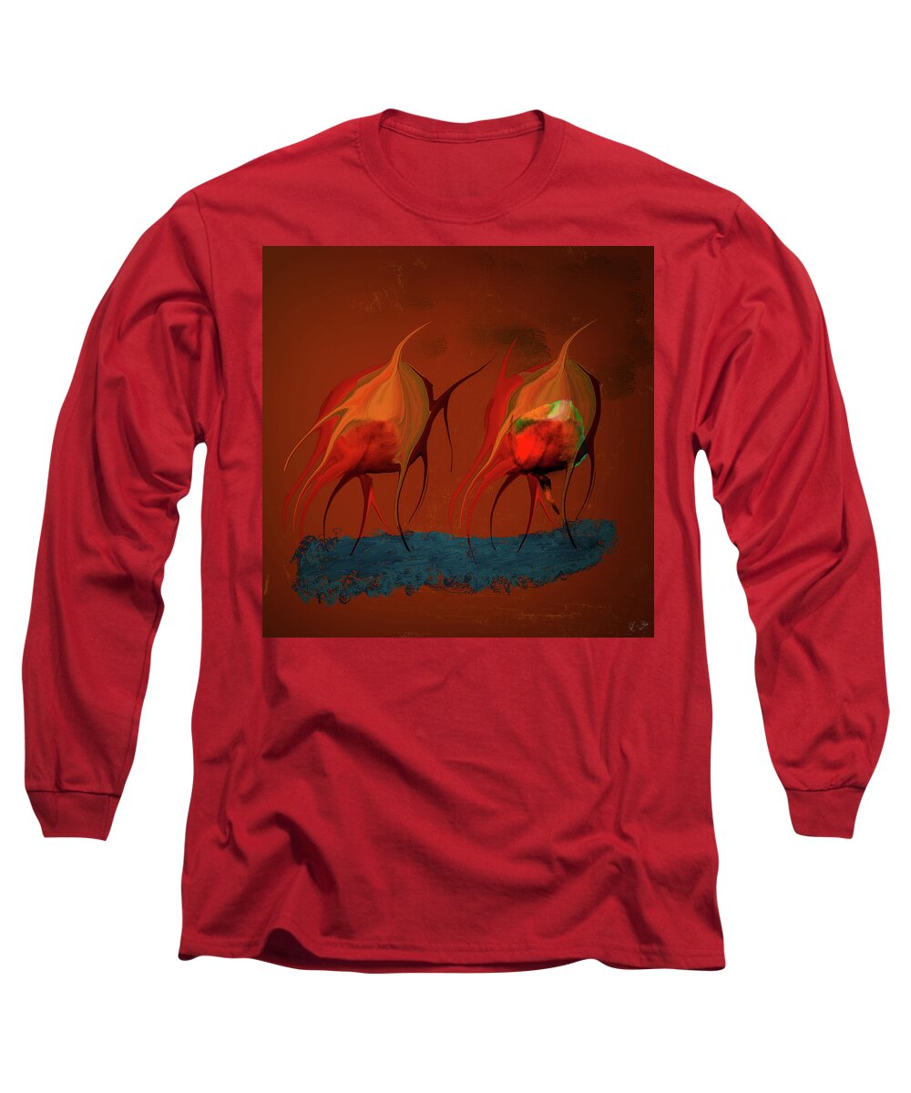 Rose Dist Long Sleeve T-Shirt featuring the mixed media Rose Dist #i9 by Leif Sohlman