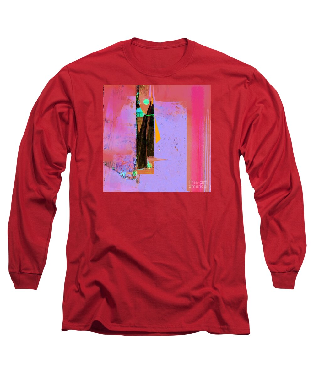 Square Long Sleeve T-Shirt featuring the digital art Sailing Forever with Pythagoras No. 2 by Zsanan Studio