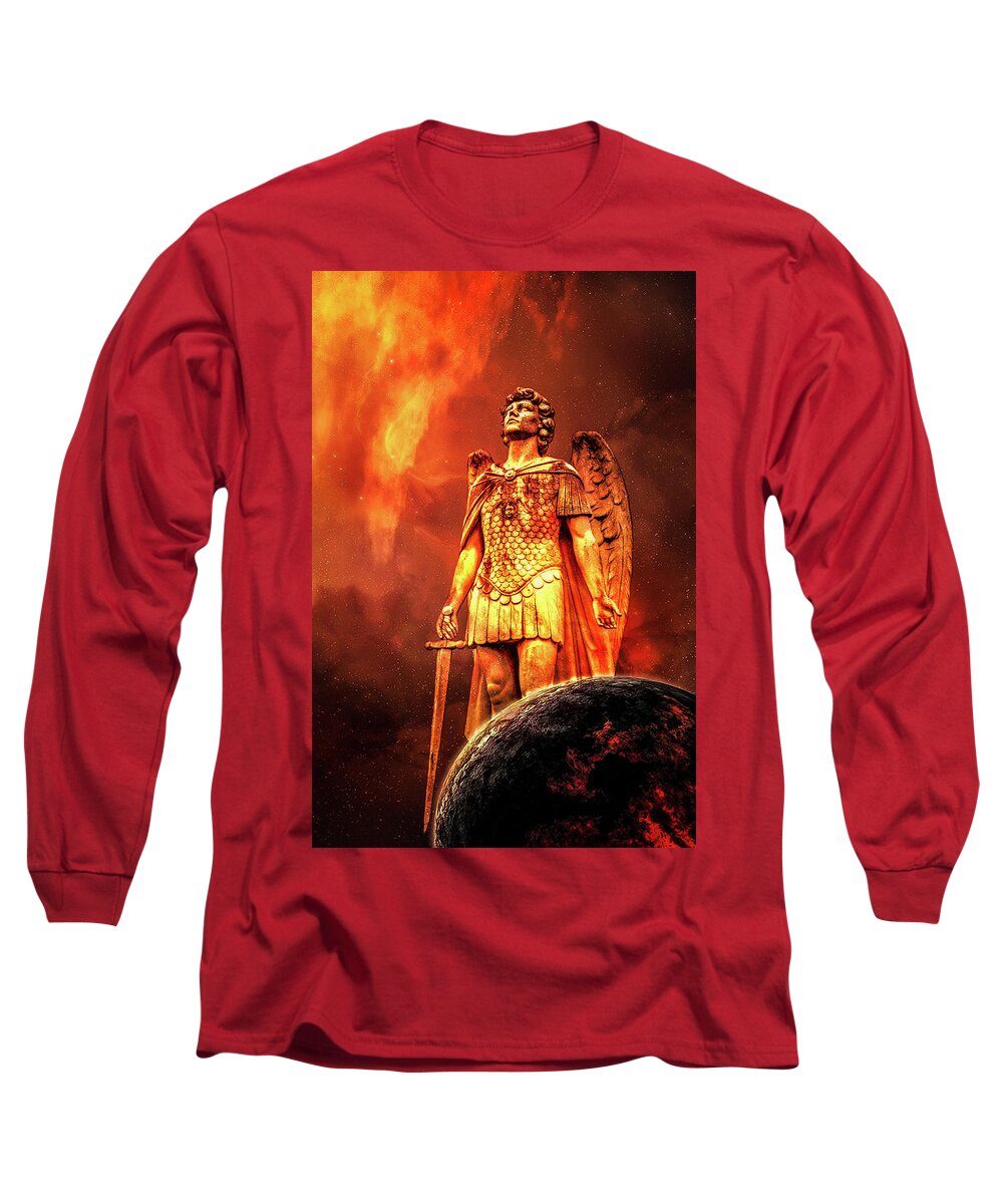 Angels Long Sleeve T-Shirt featuring the photograph Saint Michael The Archangel by Michael Arend