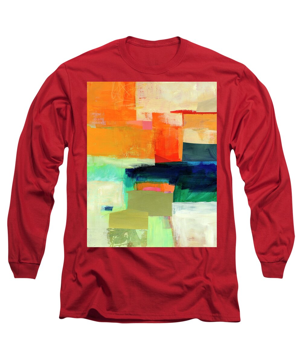 Abstract Art Long Sleeve T-Shirt featuring the painting Shoreline #7 by Jane Davies