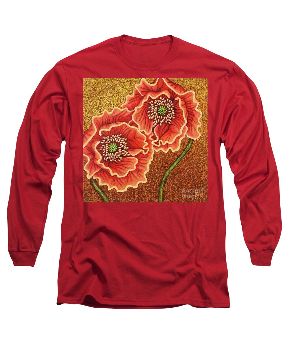 Poppy Long Sleeve T-Shirt featuring the painting Southern Comfort by Amy E Fraser