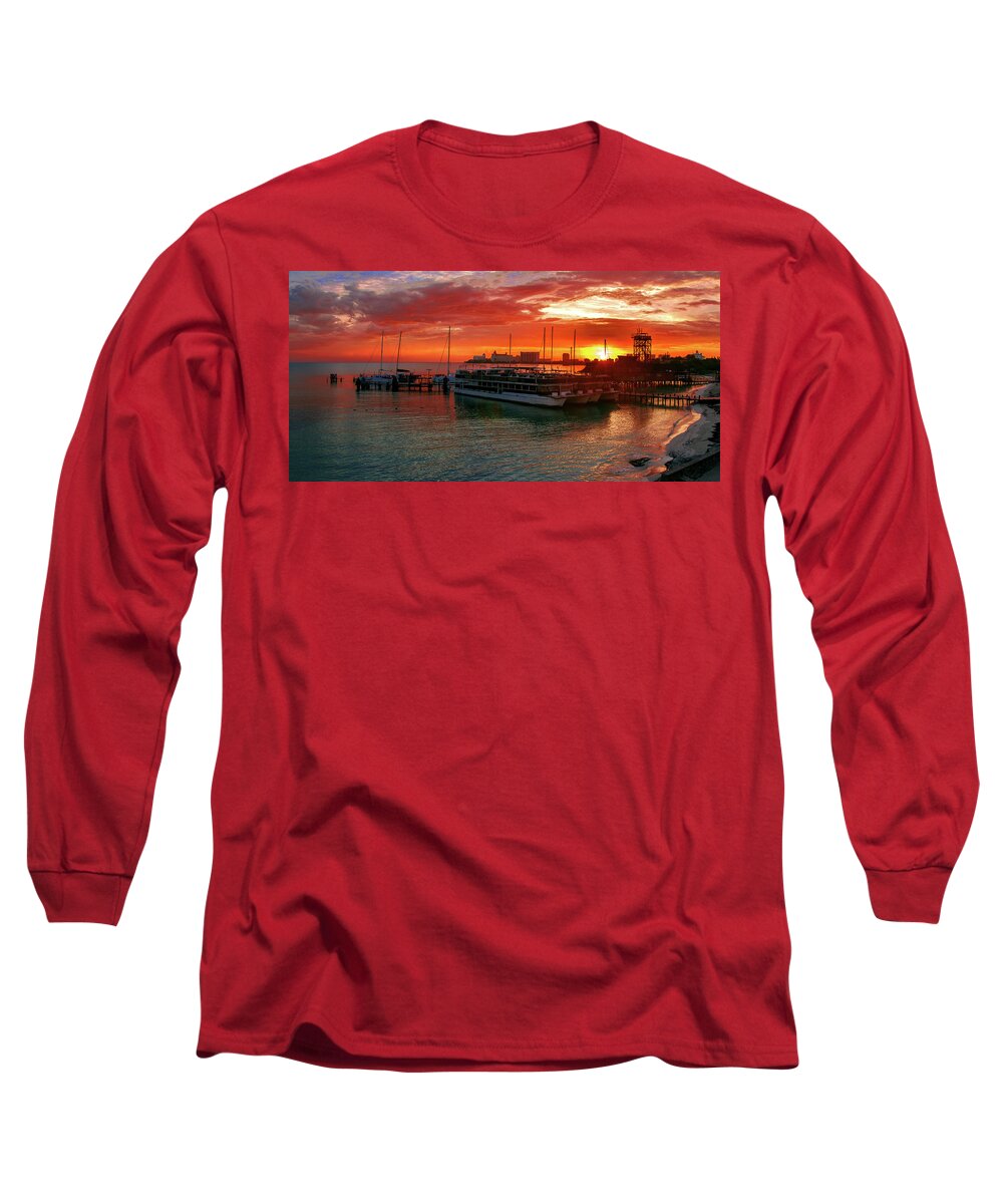 Mexico Long Sleeve T-Shirt featuring the photograph Sunrise in Cancun by Sun Travels