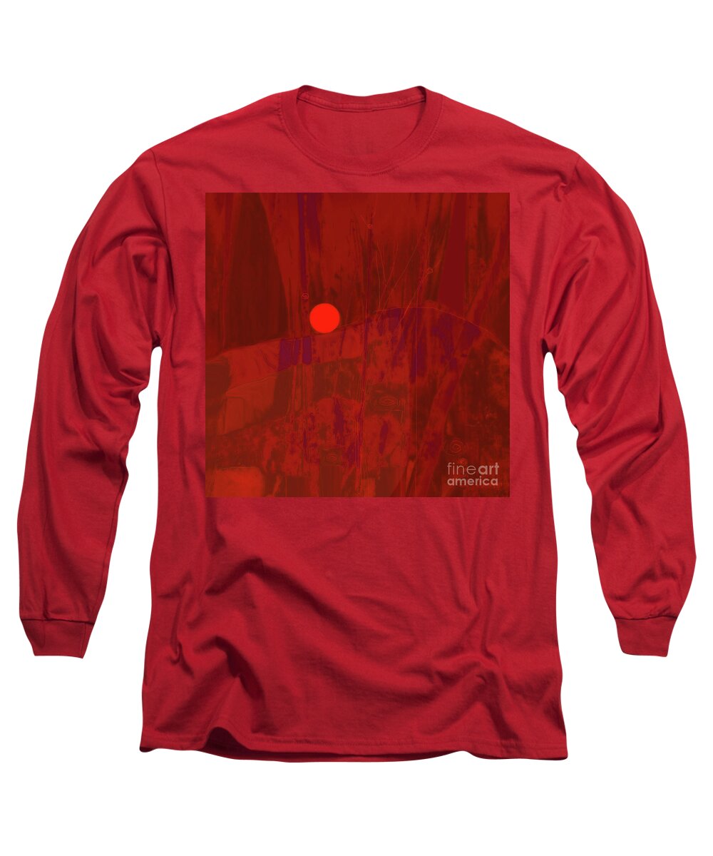 Square Long Sleeve T-Shirt featuring the mixed media Sunset The Siler Metaphorm by Zsanan Studio