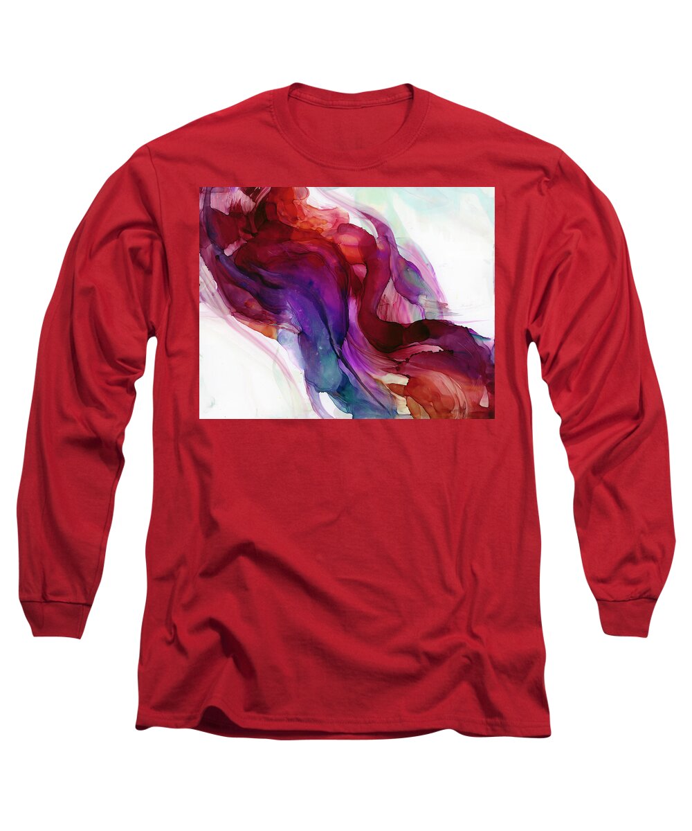 Alcohol Long Sleeve T-Shirt featuring the painting Tearing Through the Sky by KC Pollak