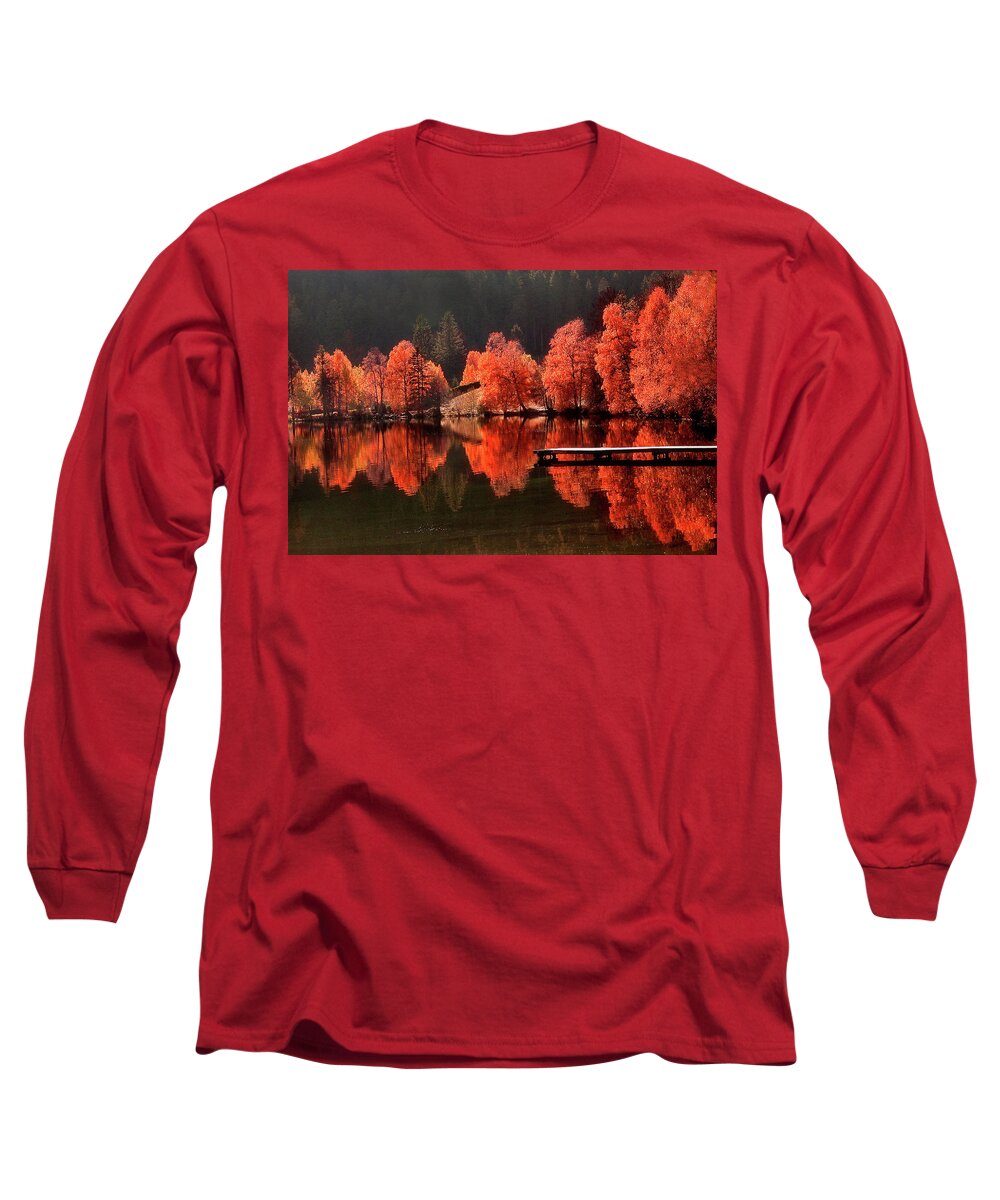 Autumn Long Sleeve T-Shirt featuring the photograph Trees Facing Trees by Philippe Sainte-Laudy