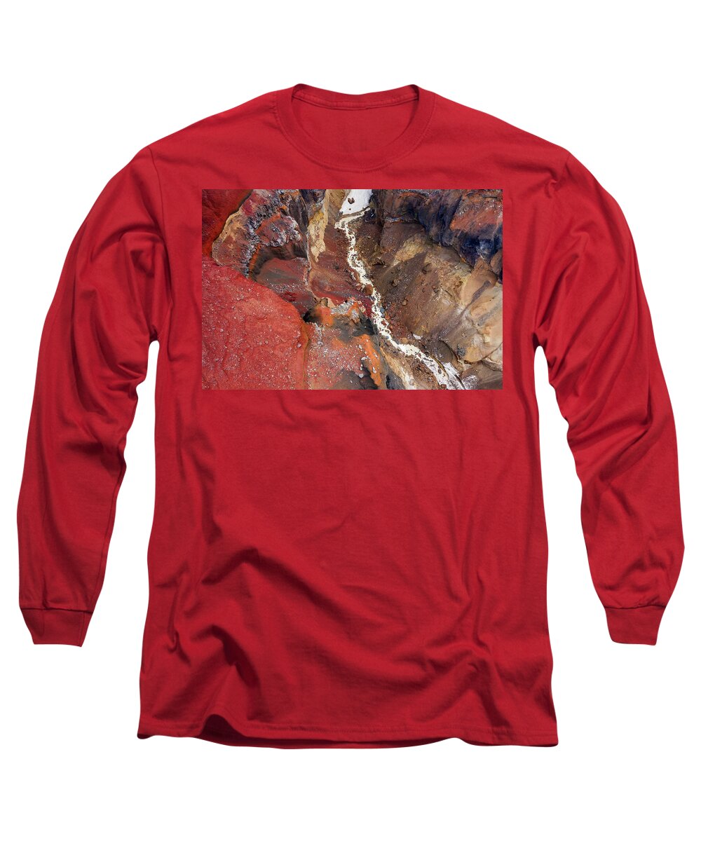 Canyon Long Sleeve T-Shirt featuring the photograph Colorful Dangerous Canyon on Kamchatka #1 by Mikhail Kokhanchikov