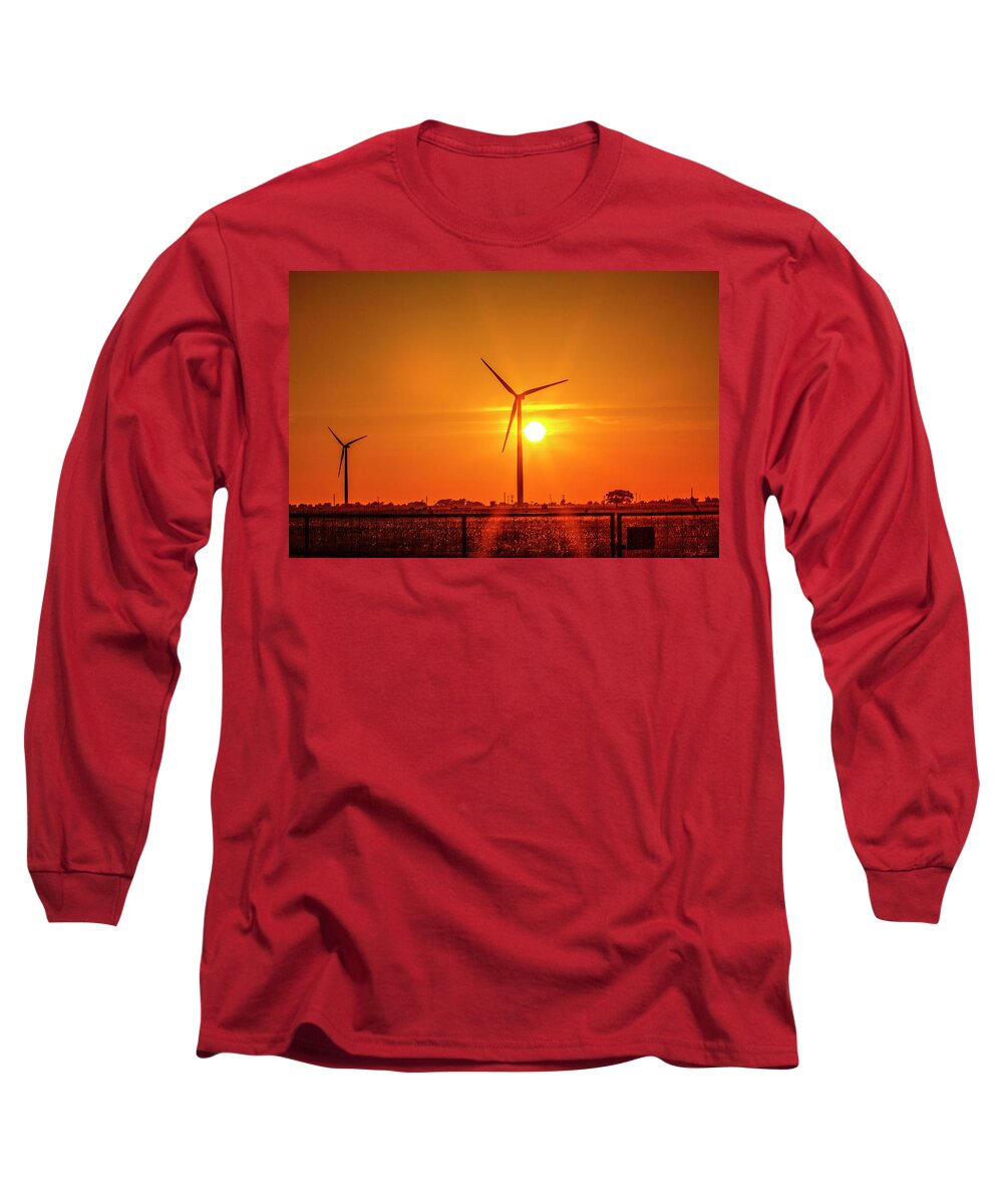 Fiery Sunset Long Sleeve T-Shirt featuring the photograph Fiery Sunset #1 by Debby Richards