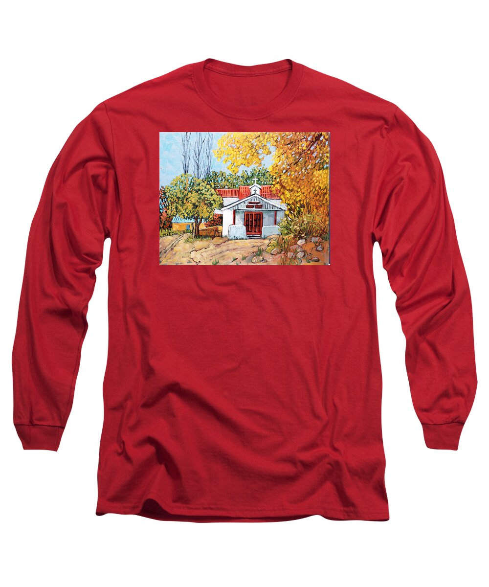New Mexico Long Sleeve T-Shirt featuring the painting Rio Chiquito #2 by Donna Clair