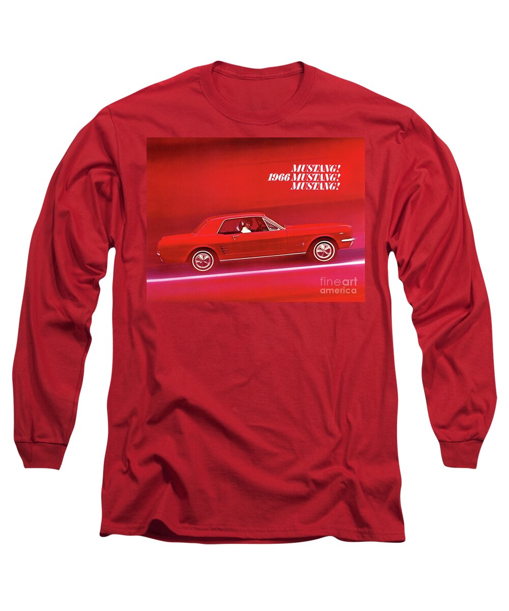 1966 Long Sleeve T-Shirt featuring the photograph 1966 Mustang Brochure Cover by Ron Long