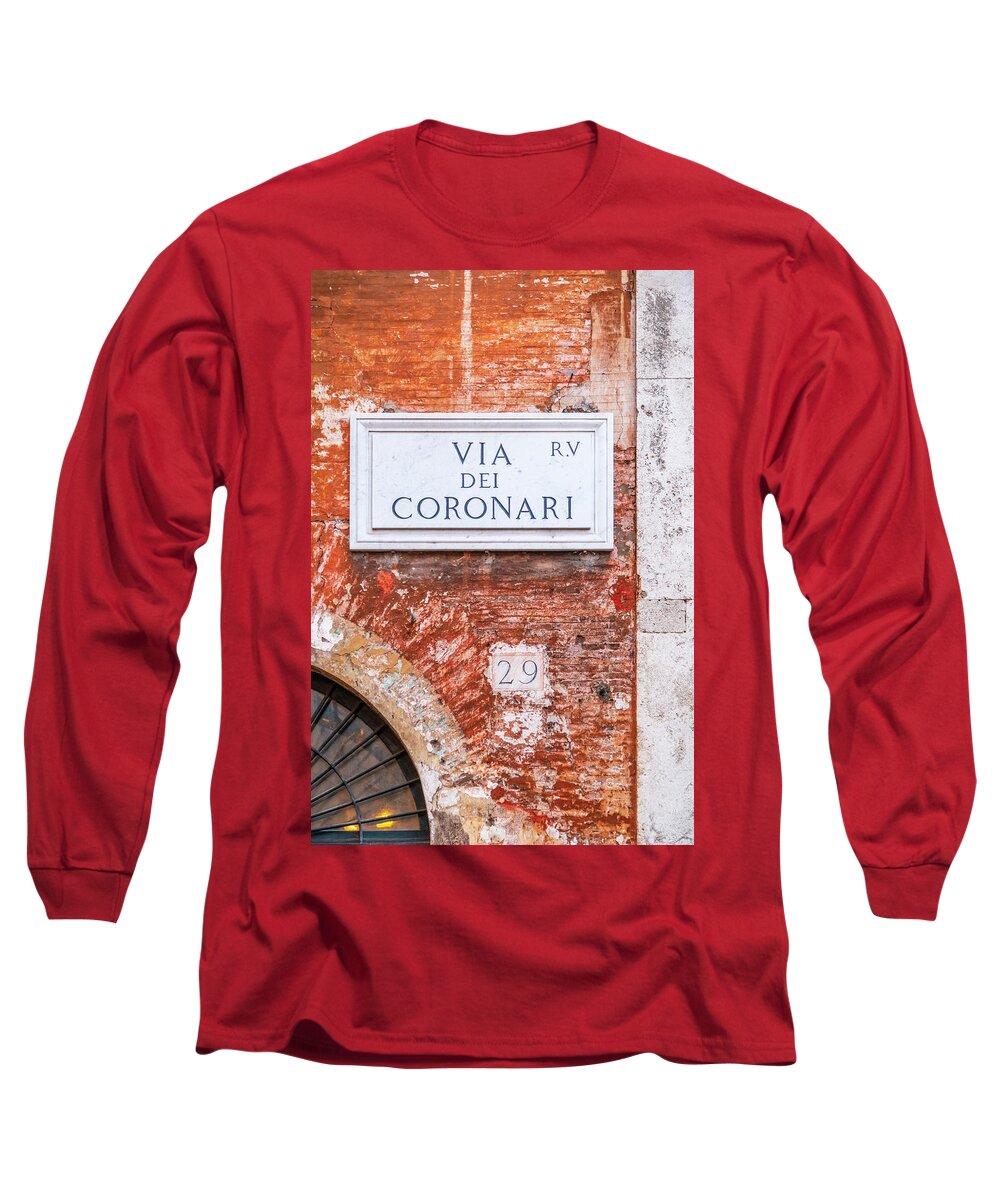 Alan Copson Long Sleeve T-Shirt featuring the photograph Via dei Coronari - Rome #2 by Alan Copson