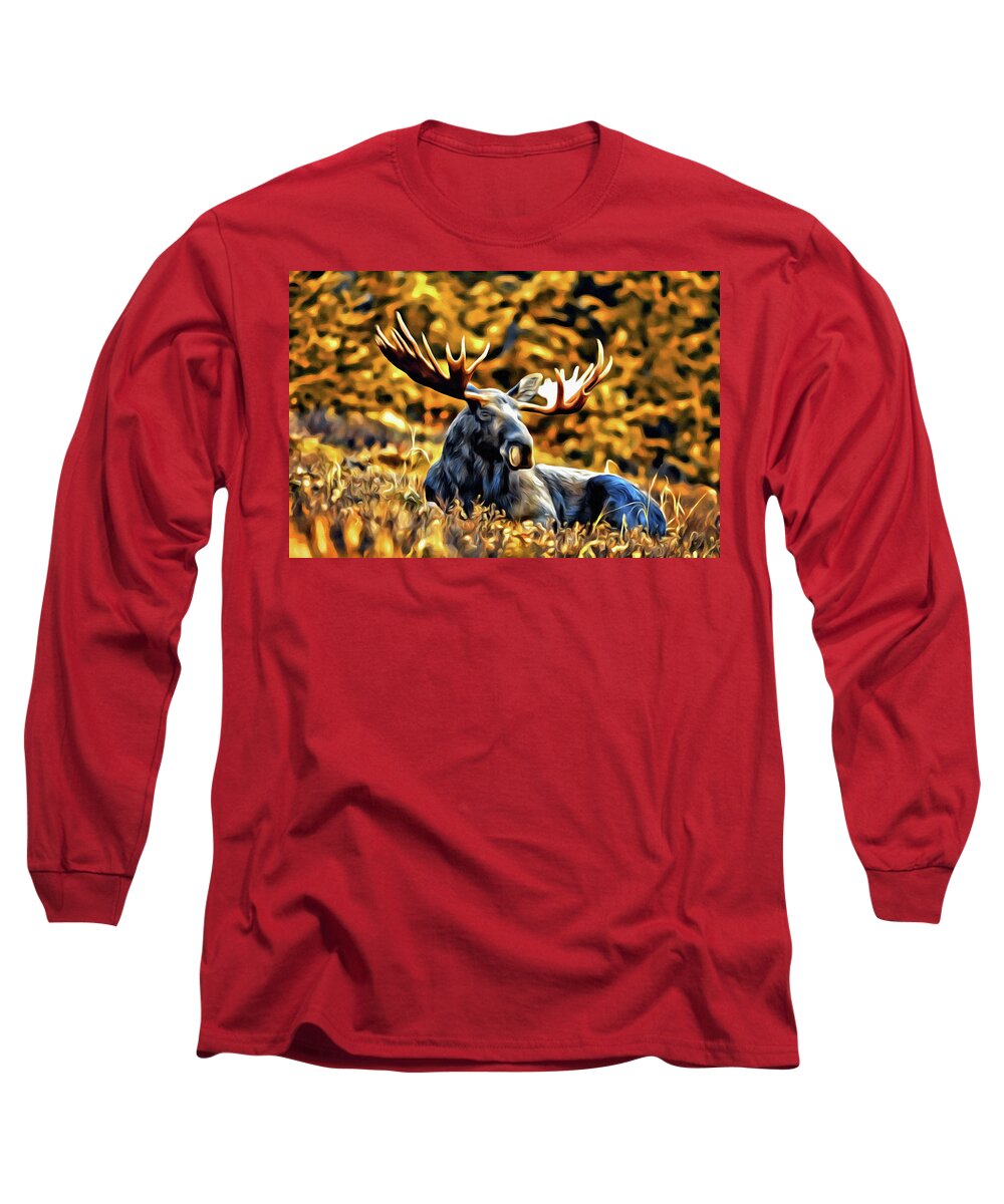 Resting Long Sleeve T-Shirt featuring the digital art Relaxation #3 by Steven Parker