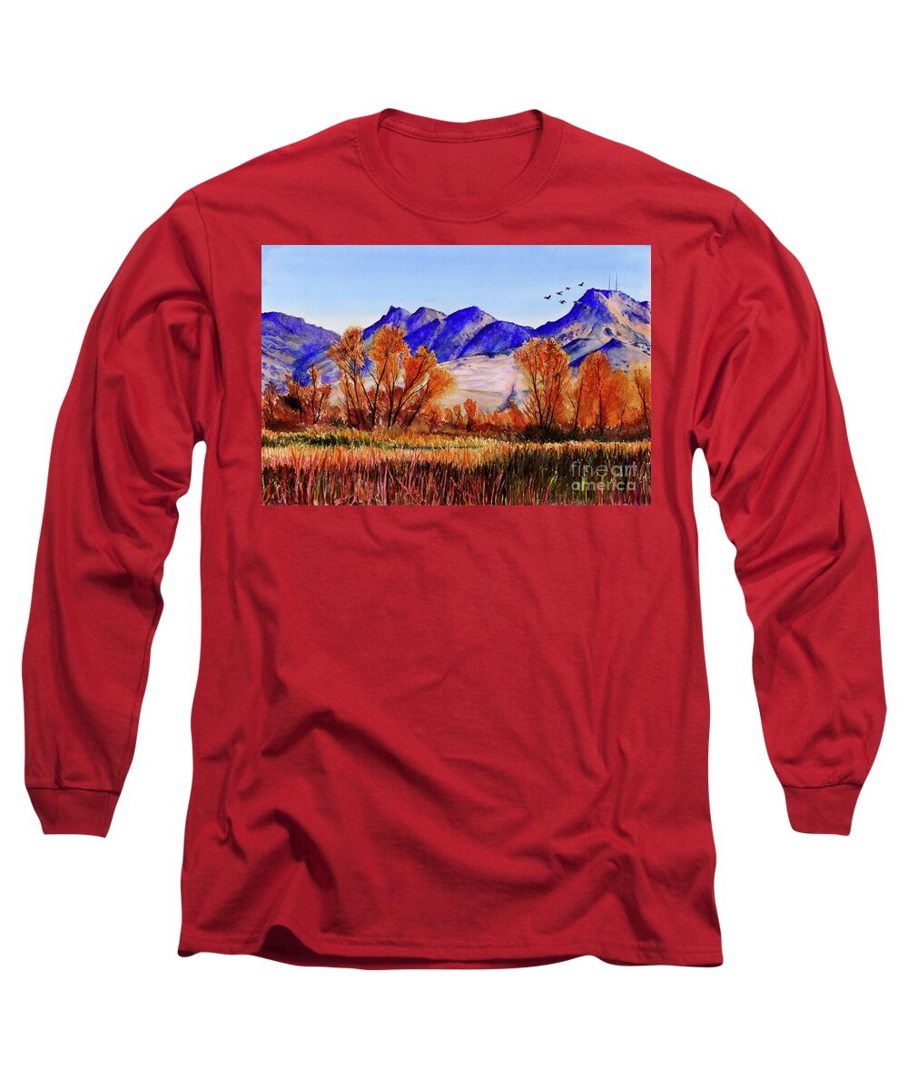 Placer Arts Long Sleeve T-Shirt featuring the painting #419 Colusa NWR #419 by William Lum