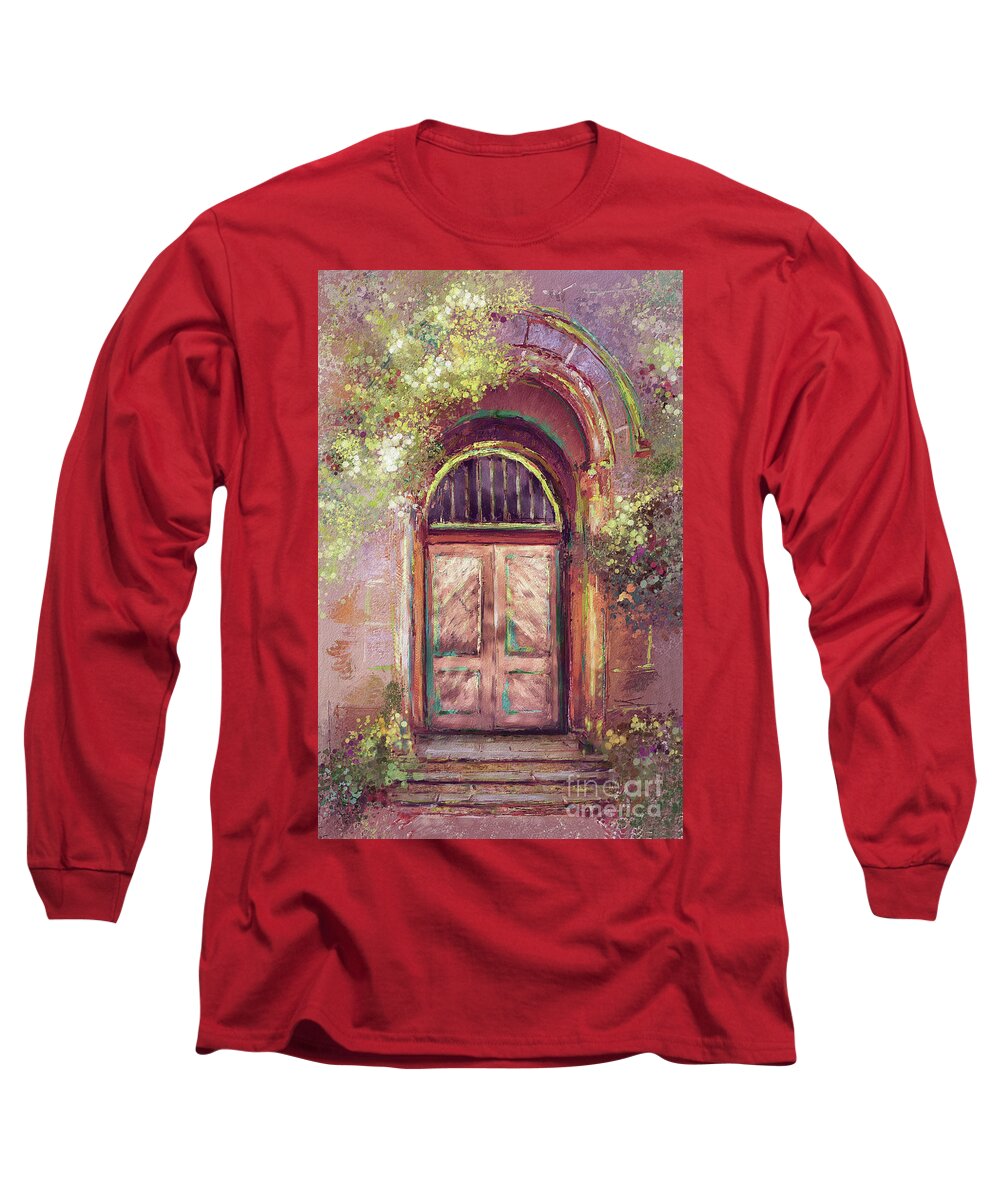 Door Long Sleeve T-Shirt featuring the digital art A Beautiful Mystery by Lois Bryan