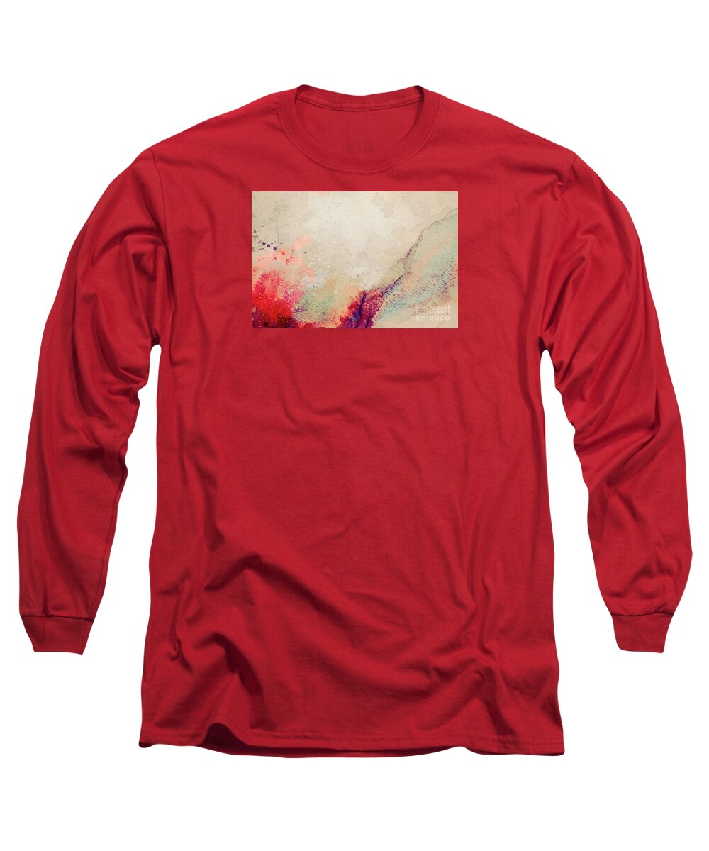 Abstract Long Sleeve T-Shirt featuring the painting Abstract Nature by Stella Levi