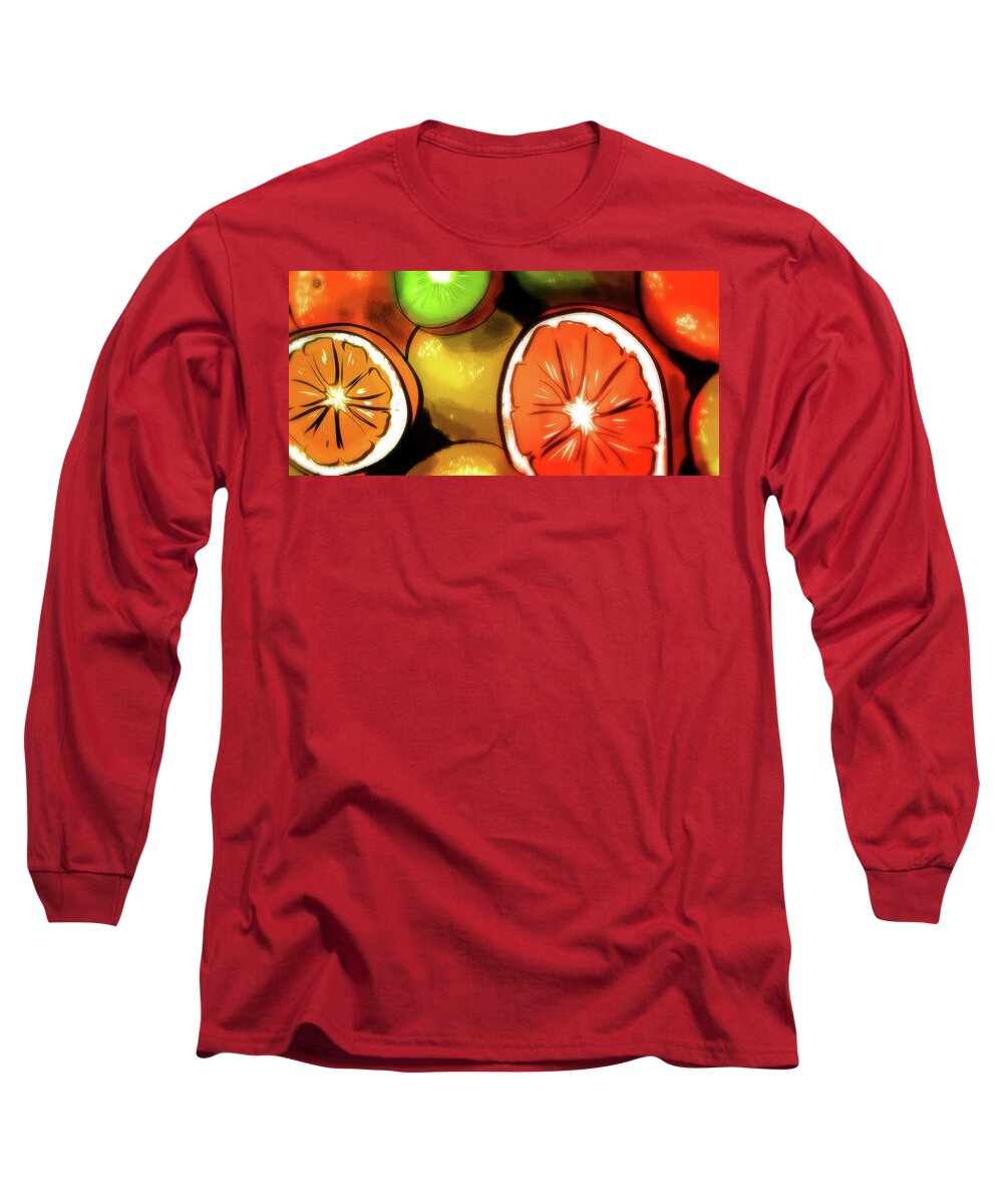 Fruit Long Sleeve T-Shirt featuring the digital art Art - Plenty of Fruit by Matthias Zegveld
