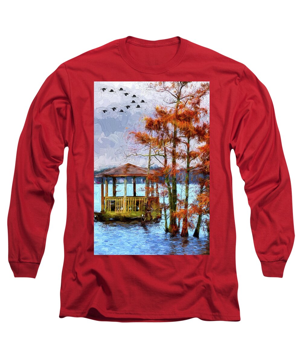 North Carolina Long Sleeve T-Shirt featuring the photograph Autumn Flows on the River ap by Dan Carmichael