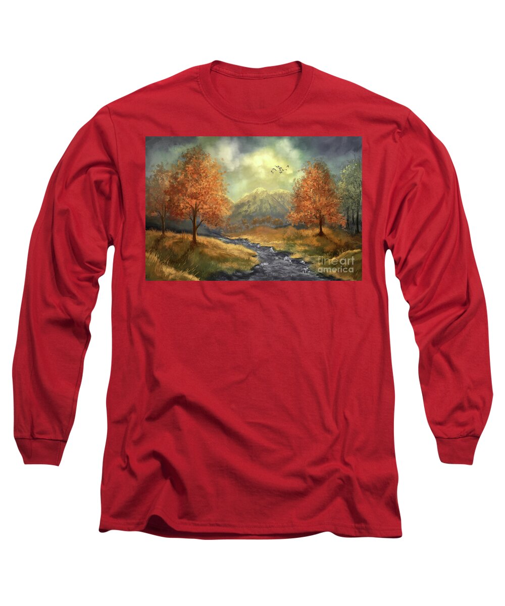 Mountain Long Sleeve T-Shirt featuring the digital art Back Where I Belong by Lois Bryan