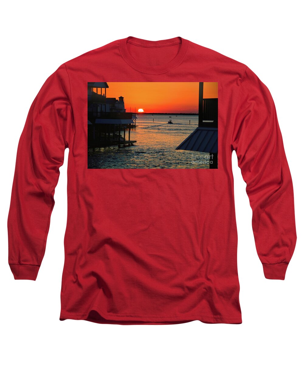 Sunset Long Sleeve T-Shirt featuring the photograph Bayou Vista Sunset by Diana Mary Sharpton