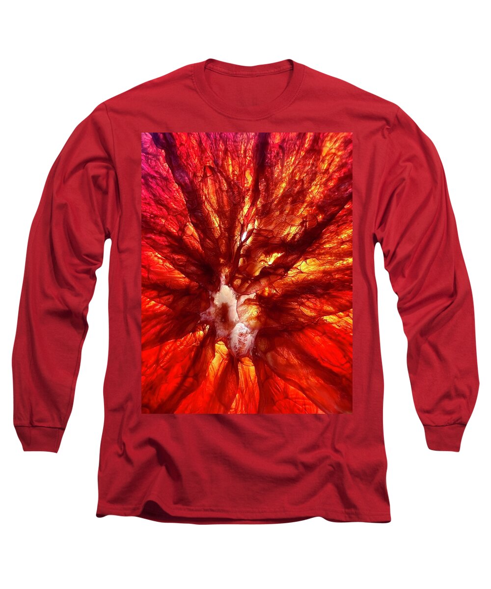 Blood Orange Long Sleeve T-Shirt featuring the photograph Blood Orange Cell by David Letts