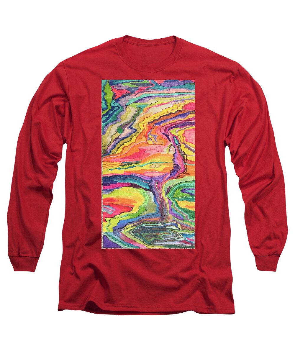 Imaginary Long Sleeve T-Shirt featuring the drawing Blow Away by Suzanne Udell Levinger