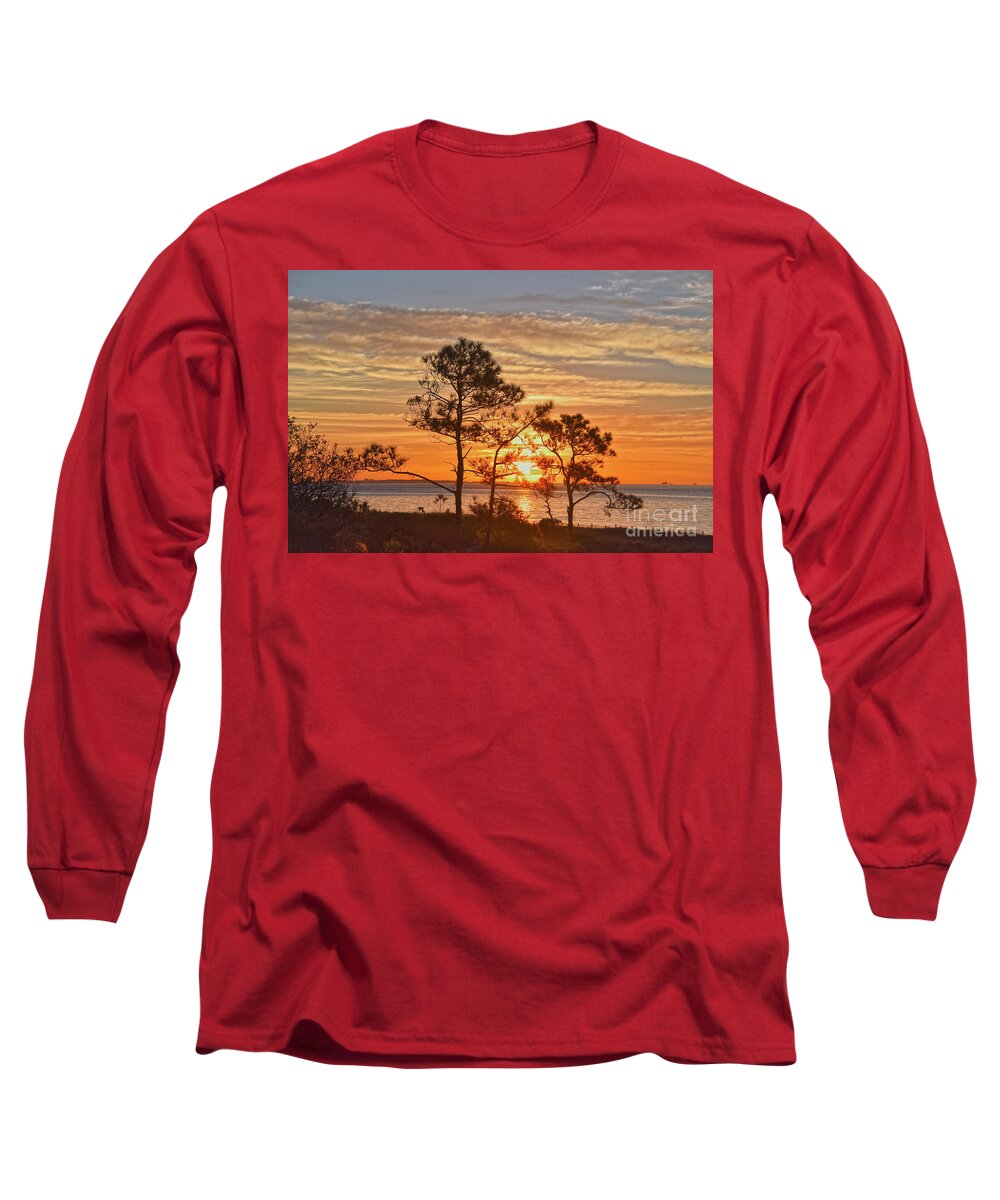 Sunrise Long Sleeve T-Shirt featuring the photograph Dauphin Island Refuge Sunrise by Catherine Sherman