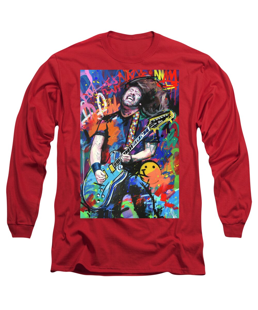 Dave Grohl Long Sleeve T-Shirt featuring the painting Dave Grohl by Richard Day