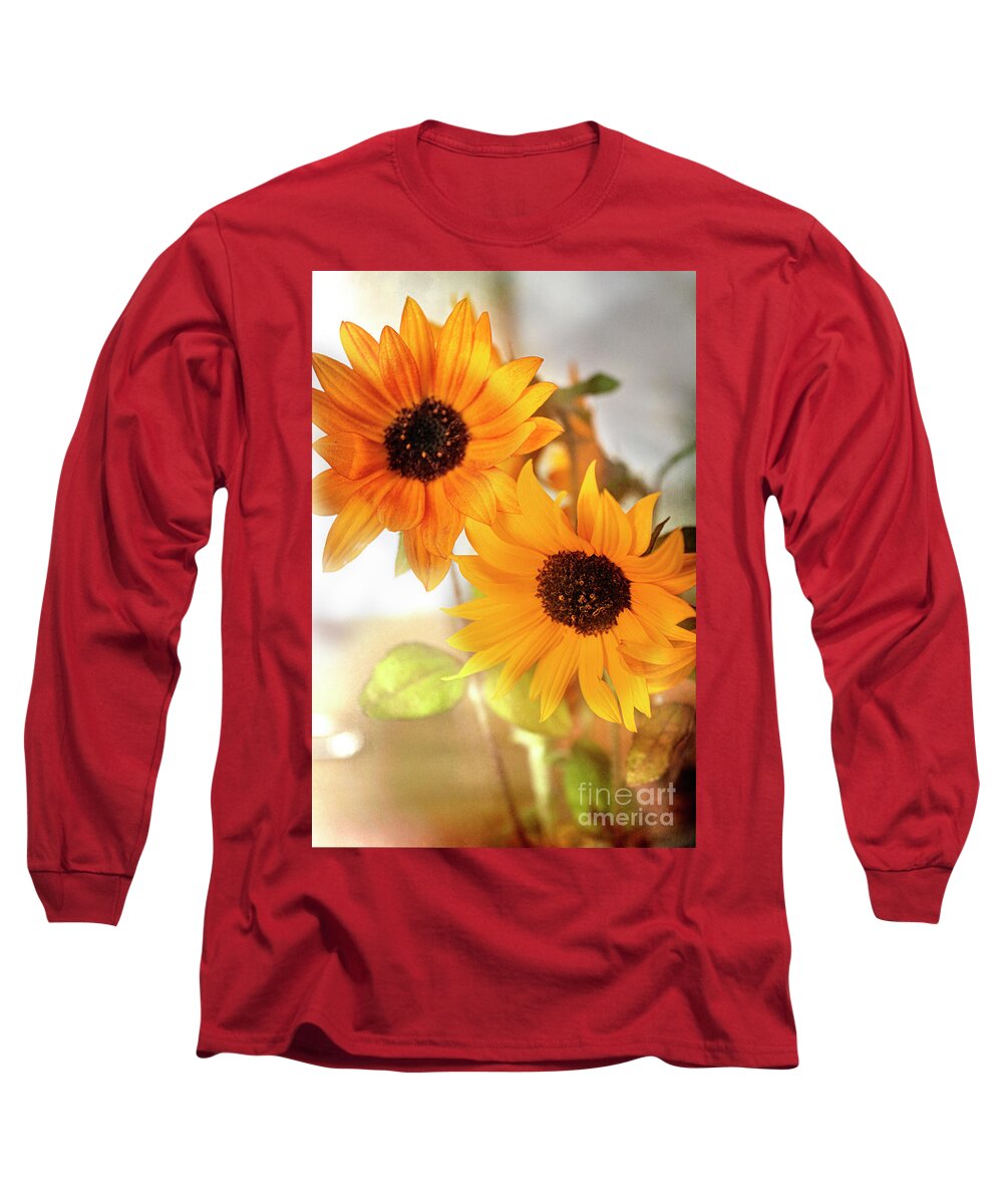 Flowers Long Sleeve T-Shirt featuring the photograph Different Yet The Same- Besties by Janie Johnson