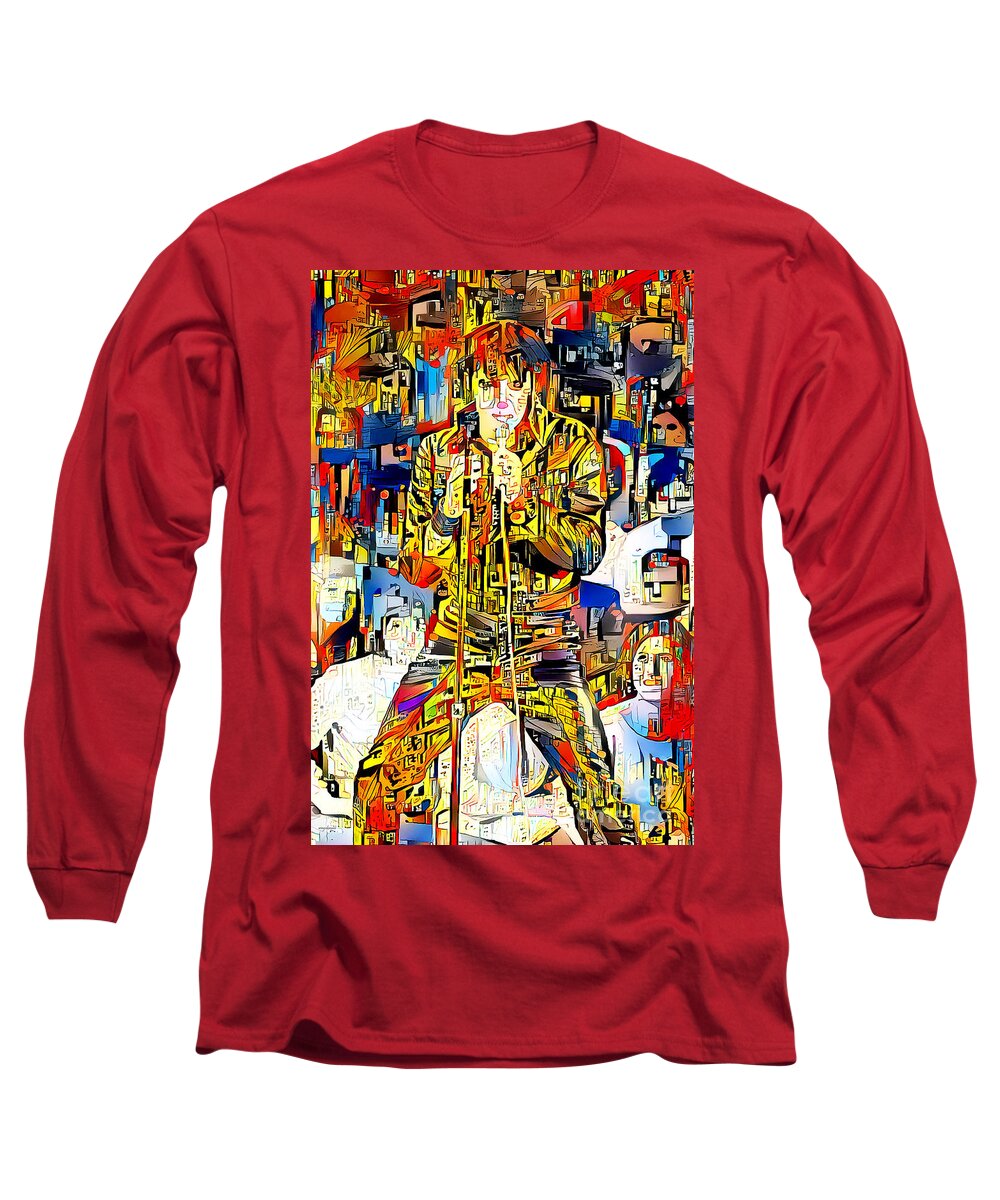 Wingsdomain Long Sleeve T-Shirt featuring the photograph Elvis Presley The King of Rock And Roll in Modern Contemporary 20201024 by Wingsdomain Art and Photography