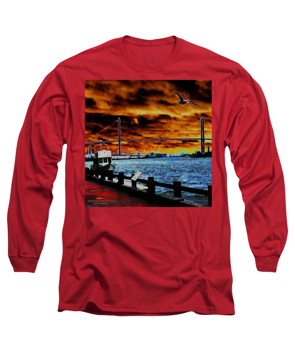 American Bridges Long Sleeve T-Shirt featuring the photograph Eugene Talmadge Memorial Bridge and the Serious Politics of Necessary Change No. 1 by Aberjhani