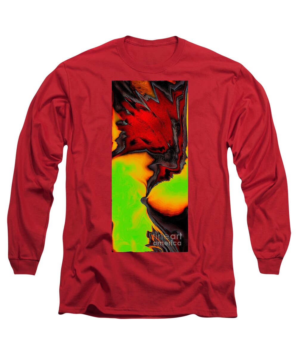 Euphoric Glowing Effervescent Long Sleeve T-Shirt featuring the digital art Feathered Winds by Glenn Hernandez